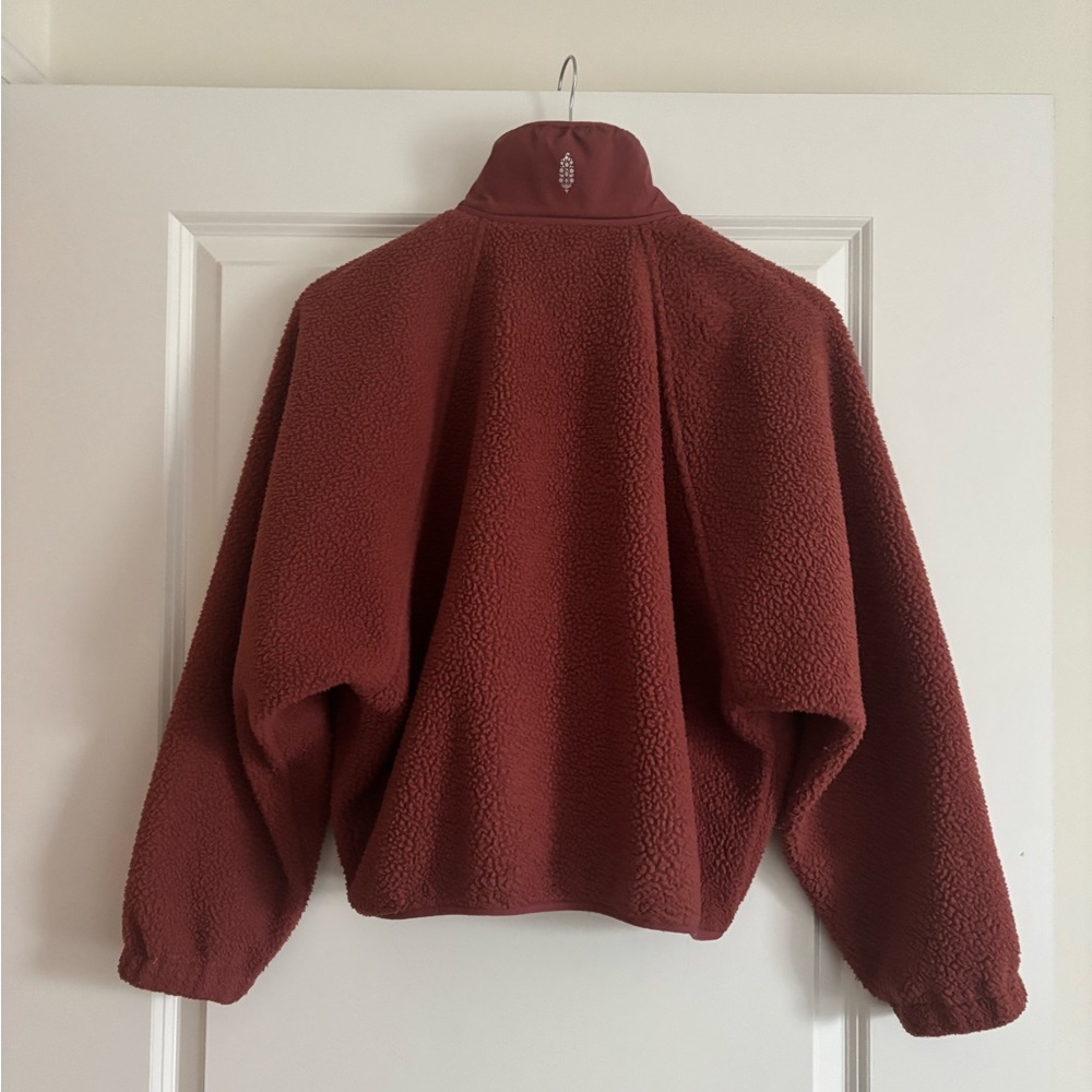Free People Burgundy Fleece Jacket - Picture 4 of 8